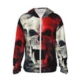 thumbnail image 1 of Balery Red And White Screaming Demon Skull Sudadera ligera de manga larga con capucha y protección solar UPF 50+ para hombre y mujer, ideal para pesca y running-Large, 1 of 7