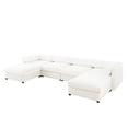 thumbnail image 5 of Modular Sectional Sofa with Storage, Extra Large U Shaped Sectional Couch for Living Room, Convertible Modular Sofa Couch with Storage Ottoman, Deep Seat, Cylindrical Backrest and Armrests,White 29041, 5 of 16