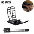 thumbnail image 2 of 50pcs Adjustable Self-adhesive Cable Ties Cord Clamp Extra Screw & Hole Wire Holder, For, 2 of 5