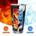 thumbnail image 6 of Uemuo Futuristic Moonlit Cityscape Print Travel Coffee Mug ,20oz Double-walled Car Cup ,Stainless Steel Insulated Tumbler Leak-proof Travel Cup Reusable Straw Car Cup-Straw Three-piece Set, 6 of 8