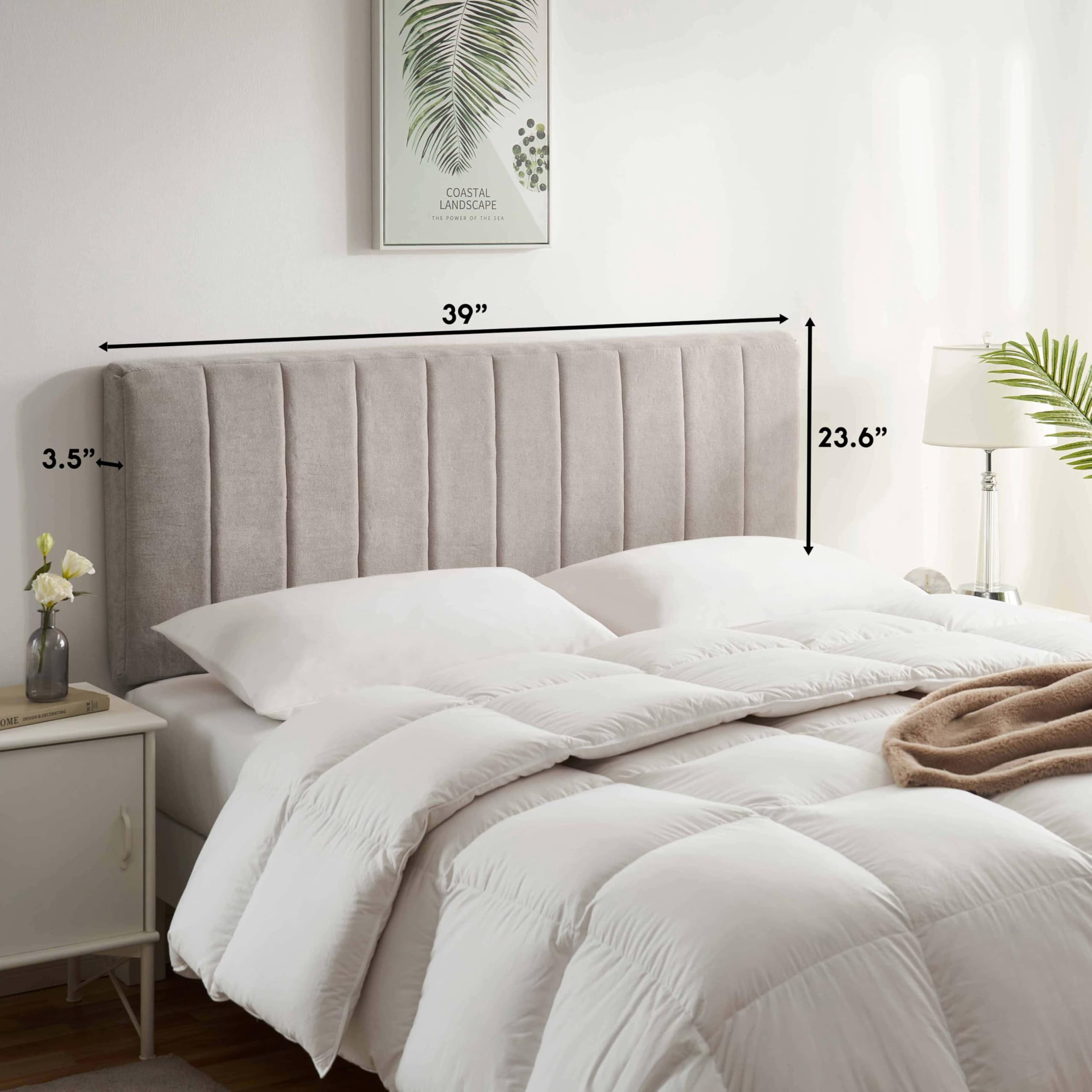 Upholstered Headboard - Easy Assemble Stitched Size Wall Mounted Headboards With 3d Soundproof Panels Peel Stick Floating