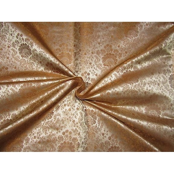 Silk Brocade Fabric Beige Color 44" wide BRO767A[2]