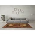 thumbnail image 3 of Ahgly Company Machine Washable Indoor Round Persian Brown Traditional Area Rugs, 4' Round, 3 of 4