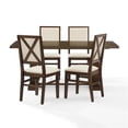 thumbnail image 1 of Pemberly Row Contemporary 5-Piece Dining Table Set in Dark Oak/Creme, 1 of 9