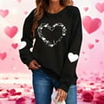 thumbnail image 2 of FAWUUDO Valentines Day Shirts Women Valentine Crewneck Sweatshirts Love Heart Sweatshirt Valentine's Long Sleeve Tops Black M, 2 of 9