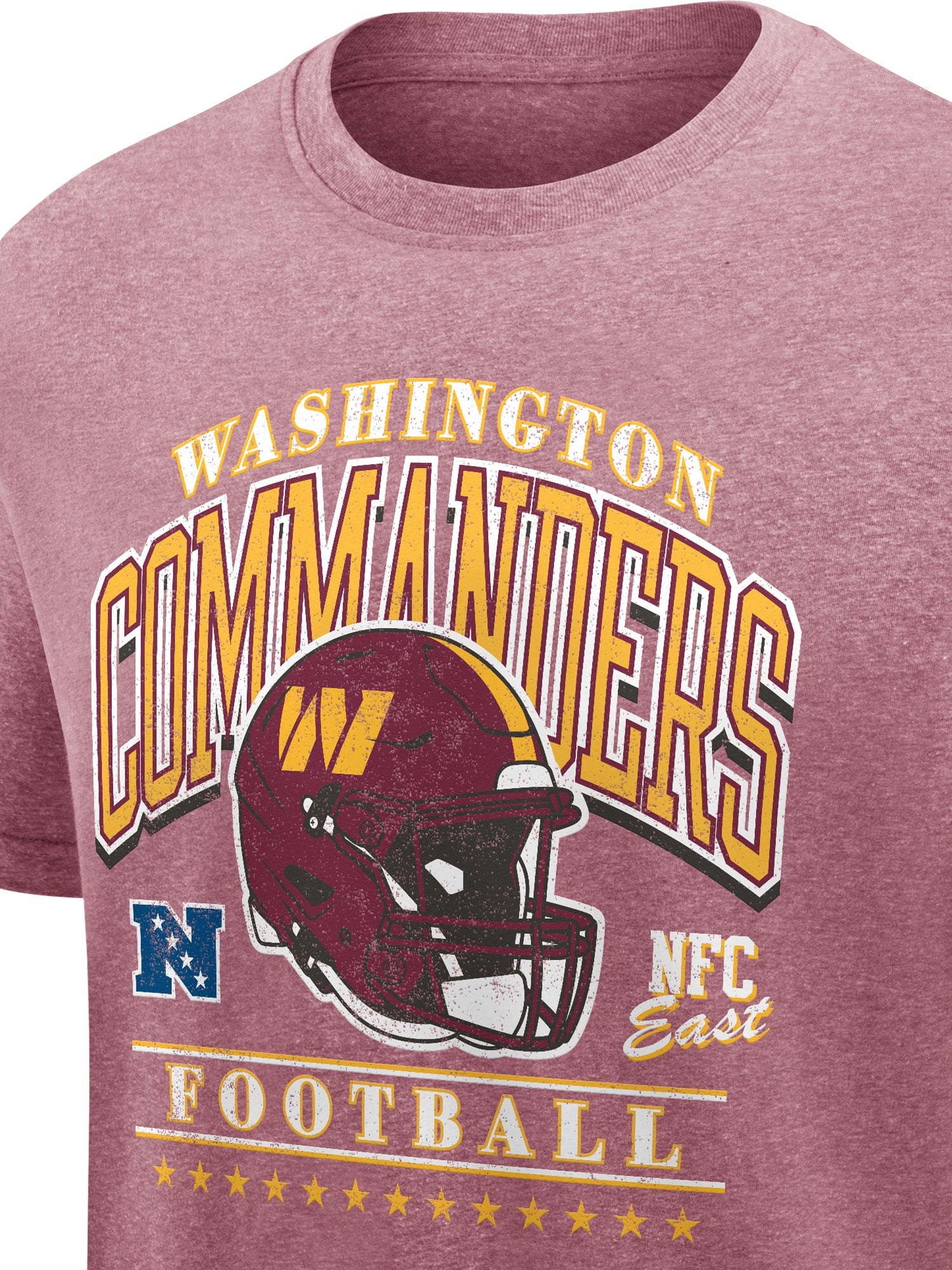 NFL Washington Commanders Men's Synthetic Red Heather Short Sleeve T-Shirt