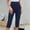 Navy, variant on SNKSDGM Women's Plus Cotton Panties for Women Plus Size Sweatpants Women Plus Size Short Women's Solid Color Casual Capri Leggings Lightweight and Breathable 7/8 Length Pants for Summer Comfort