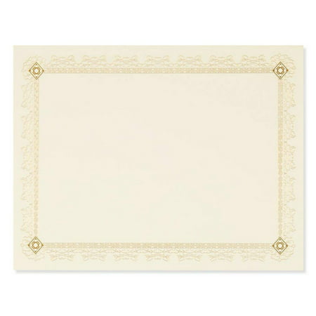 Best Paper Greetings Certificate Paper with Gold Foil Leaf Borders - 48 Pack - Blank Printer Friendly Letter Size Gold, 8.5 x 11