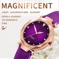 thumbnail image 4 of Resicozy Women's Vintage Watch Quartz Watch with Leather Strap Dress Wristwatch for Ladies Purple, 4 of 7