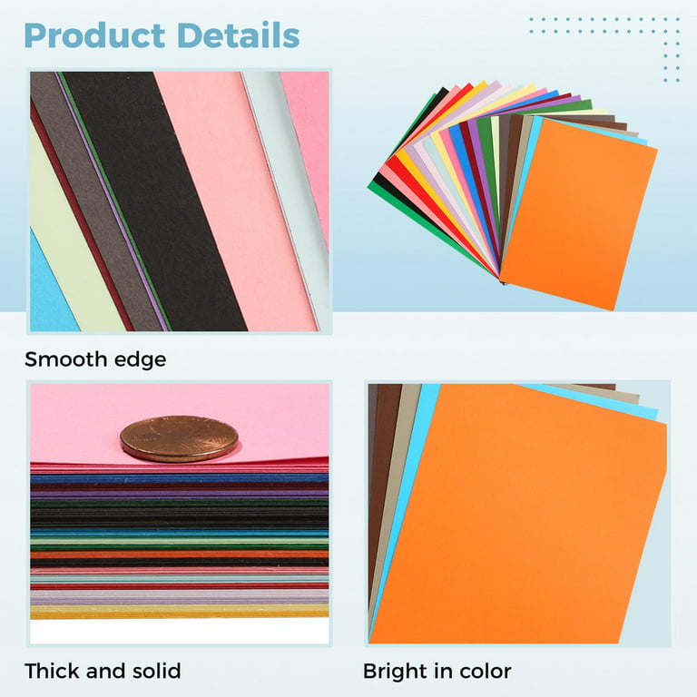 A4 Size Colorful Cardstock, 100 Sheets Construction Paper Assorted Colors
