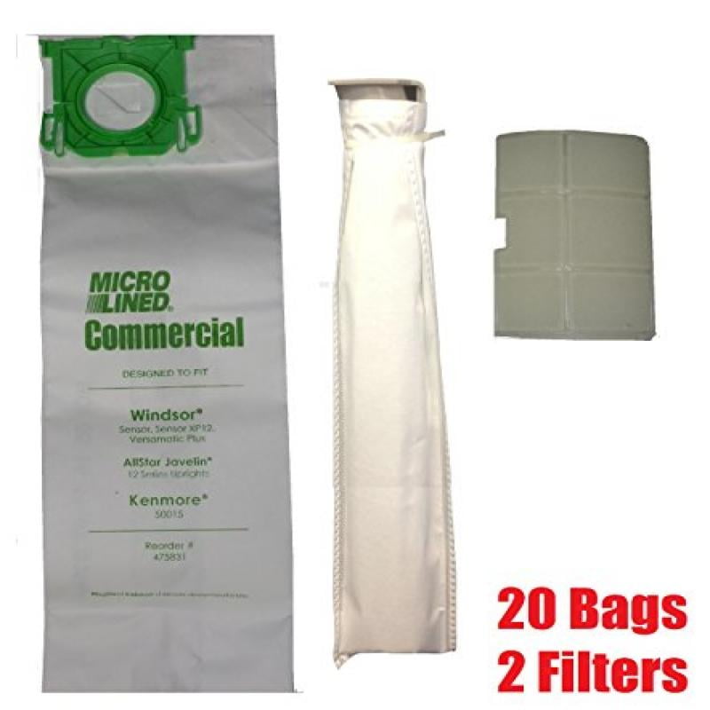 Windsor Sensor HEPA Cloth Synthetic Commercial Upright Vacuum Bags Home Care 413111 10 Bags 