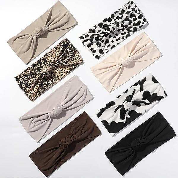 wonima11 Knotted Headbands for Women Boho Wide Hair Bands Non Slip Yoga Workout Running Sport Elastic Twist Knot Headband for Girls