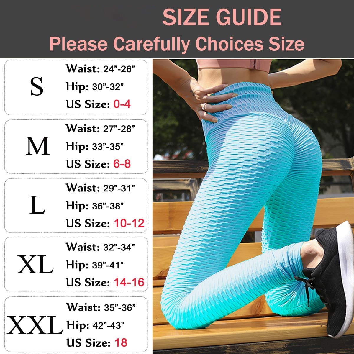 Butt Scrunch Leggings for Women High Waist Peach Lift Yoga Pants Honeycomb  Anti Cellulite Booty Tights 