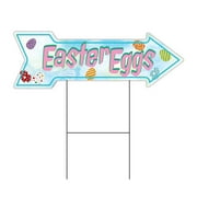 SignMission C-ARROW10-999884 10 x 30 in. Corrugated Plastic Single Sided Arrow Sign - Easter Eggs
