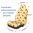 thumbnail image 3 of Wukai Coffee Plaid Sunflower Full Set Car Seat Covers with Soft Padding Universal Auto Front Seats Protector and Cushion Mat, 3 of 5