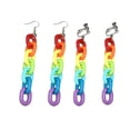 thumbnail image 4 of Sonducket 1 par de pendientes de gota para mujer, joyería geométrica de arcoíris, Clip para oreja Ropa, zapatos y accesorios Miscelánea Gancho para la oreja NO1 Sonducket AP011373-01, 4 of 6