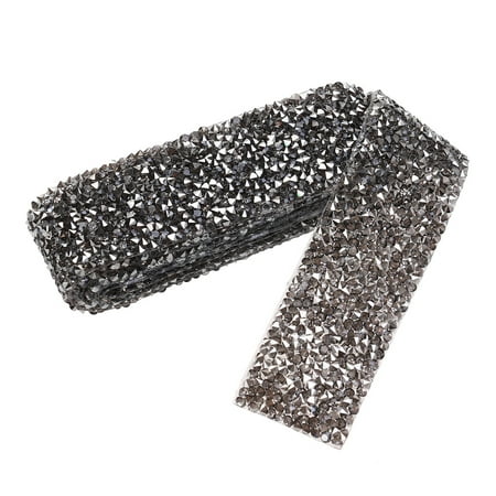 Rhinestone Wedding Bridesmaid Dress Belt Adhesive Mesh Diamond Drill Hot Decorative Diamond Chain(3cm Mine Grey)