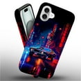 thumbnail image 3 of Punmada Compatible with iPhone 16 Plus Glossy Case For Girl Boy Full Body Protective Hard Shell Esthetics Pattern Night City Cars, 3 of 7
