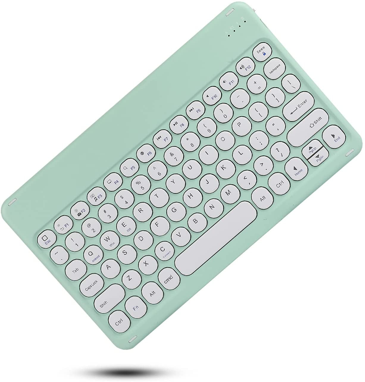 iPad 6 iPad 5 Air 2 Pro 9.7 inch Keyboard Case Cute Round Key Color Keyboard Wireless Detachable BT Keyboard Cover with Pencil Holder for iPad 6th 5th Generation (iPad5/iPad6/Air/Air2/Pro9.7)