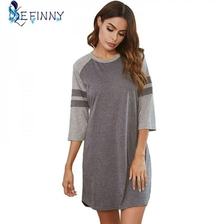 

Hazel Tech Ladies New Solid Color Plus Size Pajamas Nightgown