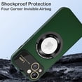 thumbnail image 7 of Magnetic for iPhone 15 Case Compatible with Magsafe [Glass Lens Camera Protector] Shockproof Hard PC Matte Back Protective Soft TPU Edge Phone Cases for iPhone 15 Dark Green, 7 of 7