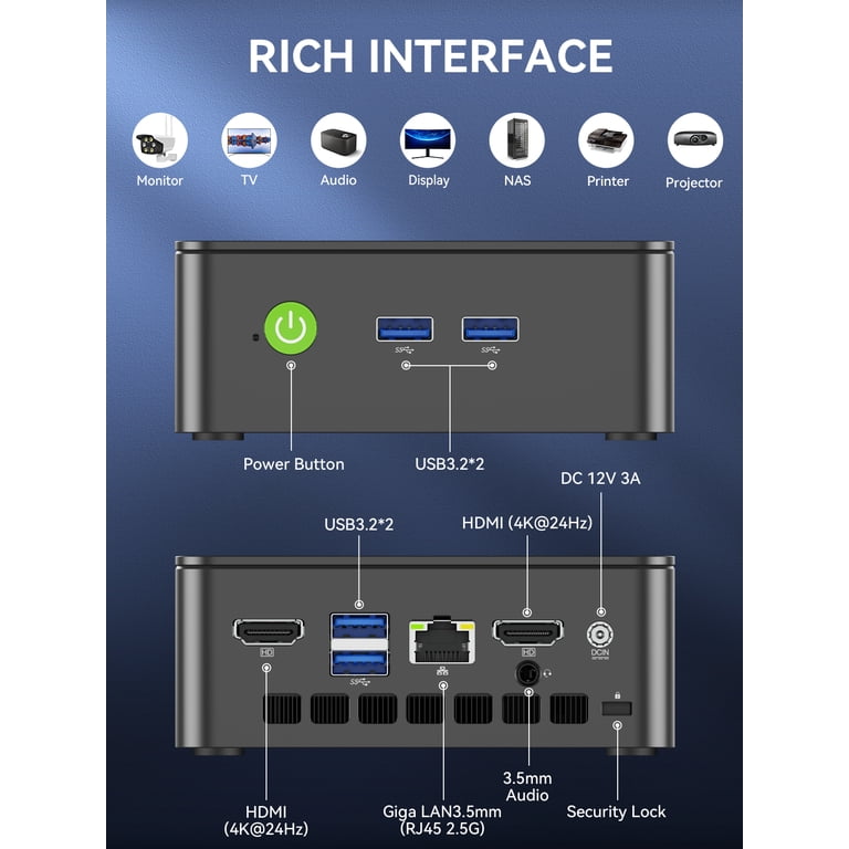 GMKtec Mini PC, Intel Core i3-10110U(Up to 4.1GHz), 16GB DDR4