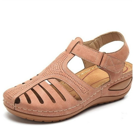 

Women s Summer Closed Toe Sandals Casual Bohemia Gladiator Wedge Shoes Hollow Out Vintage Comfortable Ankle Strap Outdoor Platform Sandals