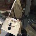 thumbnail image 5 of Bolso de lona con asa -Bolso de mamá, bolso de mensajero de gran capacidad Bolso de hombro multibolsillo duradero Lona resistente al desgaste Blanco, 5 of 5