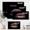 thumbnail image 4 of Designart ' Sexy Golden Metallized Woman Lips V ' Modern Canvas Wall Art Print, 4 of 4