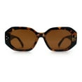thumbnail image 5 of Womens Luxe Mod Fashion Octagon Beveled Thick Plastic Sunglasses Tortoise - Brown, 5 of 8