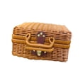 thumbnail image 1 of DimyFew Storage Box Imitation Rattan Suitcase Handwoven Woven Basket Multipurpose Lid Organizer with Handle suitable for Cosmetics Travel Home Office Bathroom Daily Use 22x17x11cm, 1 of 8