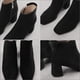 thumbnail image 4 of 1 par de botas de punta cuadrada, zapatos de tacón grueso, botas de tacón medio, botines de mujer, 4 of 4
