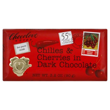 (12 Pack)Chocolove Chilies And Cherries In Dark Chocolate, 3.2 Oz