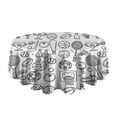 thumbnail image 5 of Doodle Sports Icons Pattern Round Tablecloth 60"x60",Wrinkle Wipeable Table Cloth for Kitchen Dining Room Picnic Patio Party, 5 of 6