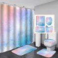 thumbnail image 1 of Ensemble de Rideau de Douche en Marbre Vert 4 Pcs avec Tapis Rideaux de Salle de Bain Ensemble de Douche Tapis de Toilette Couvercle Tapis Ensembles de Salle de Bain Ensembles de Rideau de Douche avec 12 Crochets, 72"x72 Pouces, 1 of 5