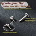 thumbnail image 3 of 16g/18g Titanium Internal Thread CZ Stud Piercing Jewelry for Tragus Nose Helix Medusa Lip Labret - Helix Tragus Cartilage Earring for Women Men 3PCS, 3 of 8