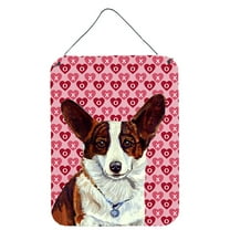 Carolines Treasures LH9153DS1216 Corgi Hearts Love and Valentines Day Portrait Wall or Door Hanging Prints 12WX16H