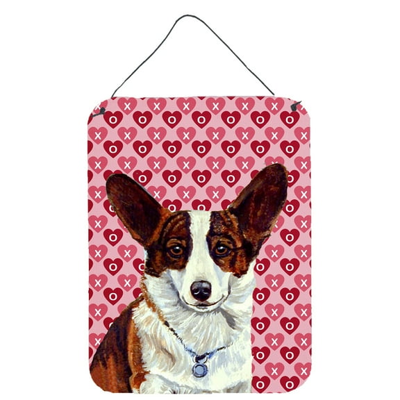 Carolines Treasures LH9153DS1216 Corgi Hearts Love and Valentines Day Portrait Wall or Door Hanging Prints 12WX16H