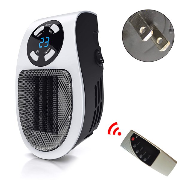 350w space heater programmable wall outlet space heater as seen on tv with adjustable thermostat and timer and led display us plug walmart com