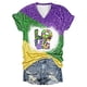 thumbnail image 2 of Fiudx Camisas para Mujer Blusa de Manga Corta con Estampado de Carnaval para Mujer, Tops Informales con Cuello Redondo, 2 of 3