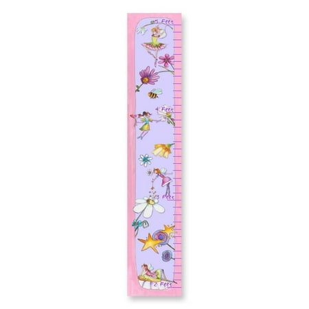 Stupell Industries Pink Princesses and Flowers Growth Chart 7W 39H
