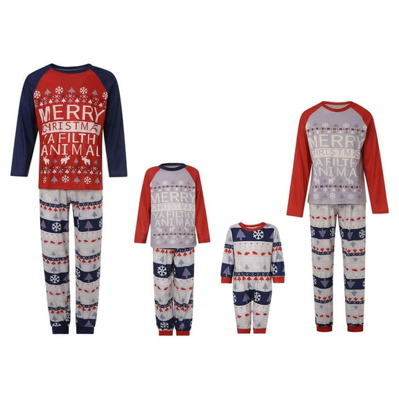 Family Matching Merry Christmas Pajamas Set Holiday Santa Tree Sleepwear Xmas PJS Set for Couples and Kids