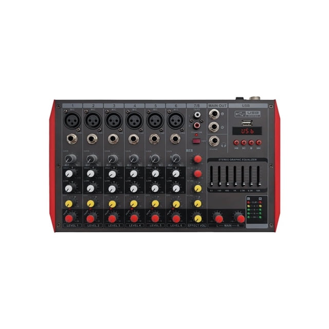 2/4/6 Channel Professional Audio Mixer Console System With Blue Tooth USB DSP 48V Phantom Power