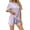 Purple, variant on JSKUMAR Women's Summer Pajama Sets Short Sleeve Crewneck Top Shorts Sleepwear Set Soft Ruffle Flory Casual Loungewear (Purple,Free Size)