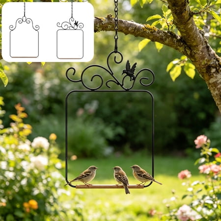 WYBXZ Portable Bird Perch Stand Style B, Iron Parrot Swing for Tabletop, Small Bird Play Gym for Pet Activity