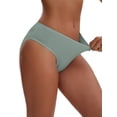 thumbnail image 4 of INSPIRE CHIC Plus Size for Women's Cotton Mid-Waisted Briefs Full Coverage Comfortable Classic Underwear M Blue, 4 of 4