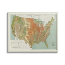 Stupell Industries Vintage United States Map Major Land Uses 1950, 48 x 36, Design by Daphne Polselli