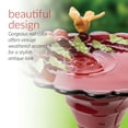 thumbnail image 5 of Alpine Corporation 28-Inch Metal Bird Bath with Birds and Leaves, Red, 5 of 12