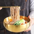 thumbnail image 5 of 304 Stainless Steel Double-Layer Cold Noodle Bowl – Anti-Scald Insulated Korean Style Salad & Soup Bowl – Large Gold/Silver Kitchen Tableware, 5 of 15