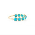 thumbnail image 5 of VR Jewels Dainty Round Cut Stackable Turquoise Unisex Band Ring In 14K Solid Yellow Gold- Everyday Jewelry, 5 of 6